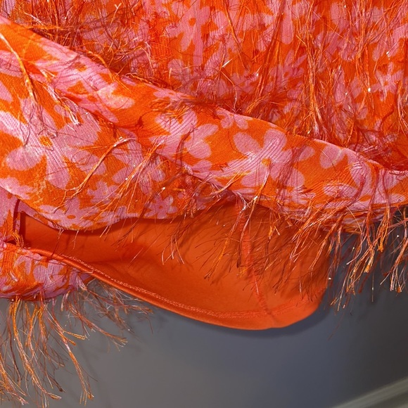 Wild Fable Eyelash Floral Halter Tie Mini Dress Orange Pink size XXL - Picture 13 of 16